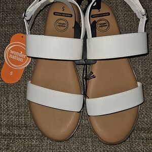 Wonder Nation Women's White Sandals